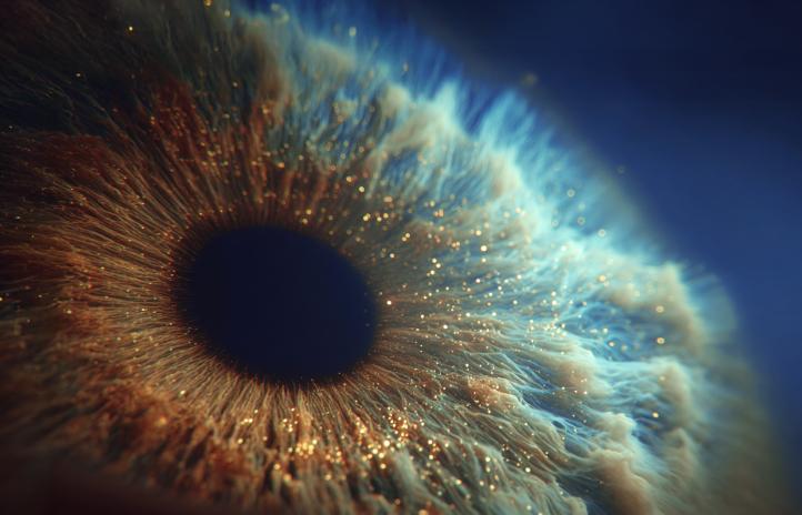 Closeup photograph of a human eye