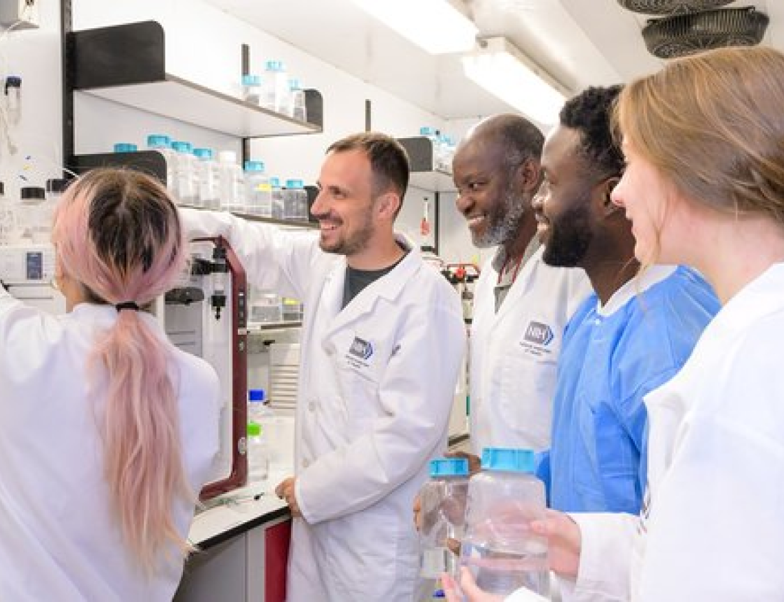 people in a lab working