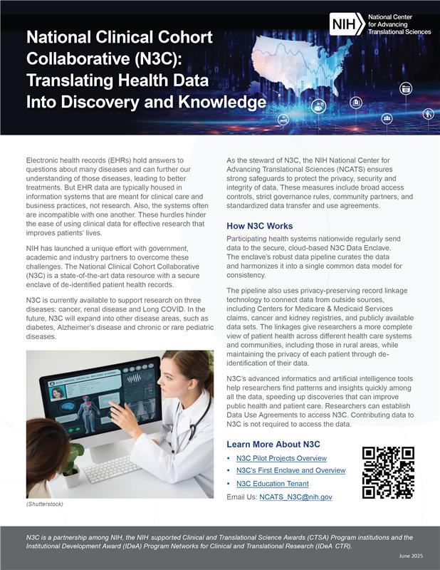 The first page of a fact sheet about rare diseases with a banner image at the top followed by text.