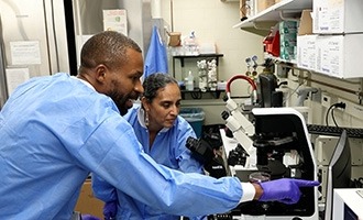 two scientists in a lab