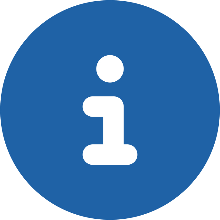 blue circle with i superimposed - icon