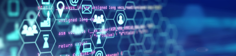 graphic of differnt computer icons on a blue background