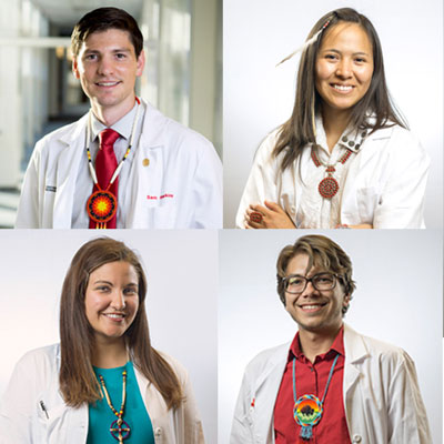 collage photo of 4 scientists