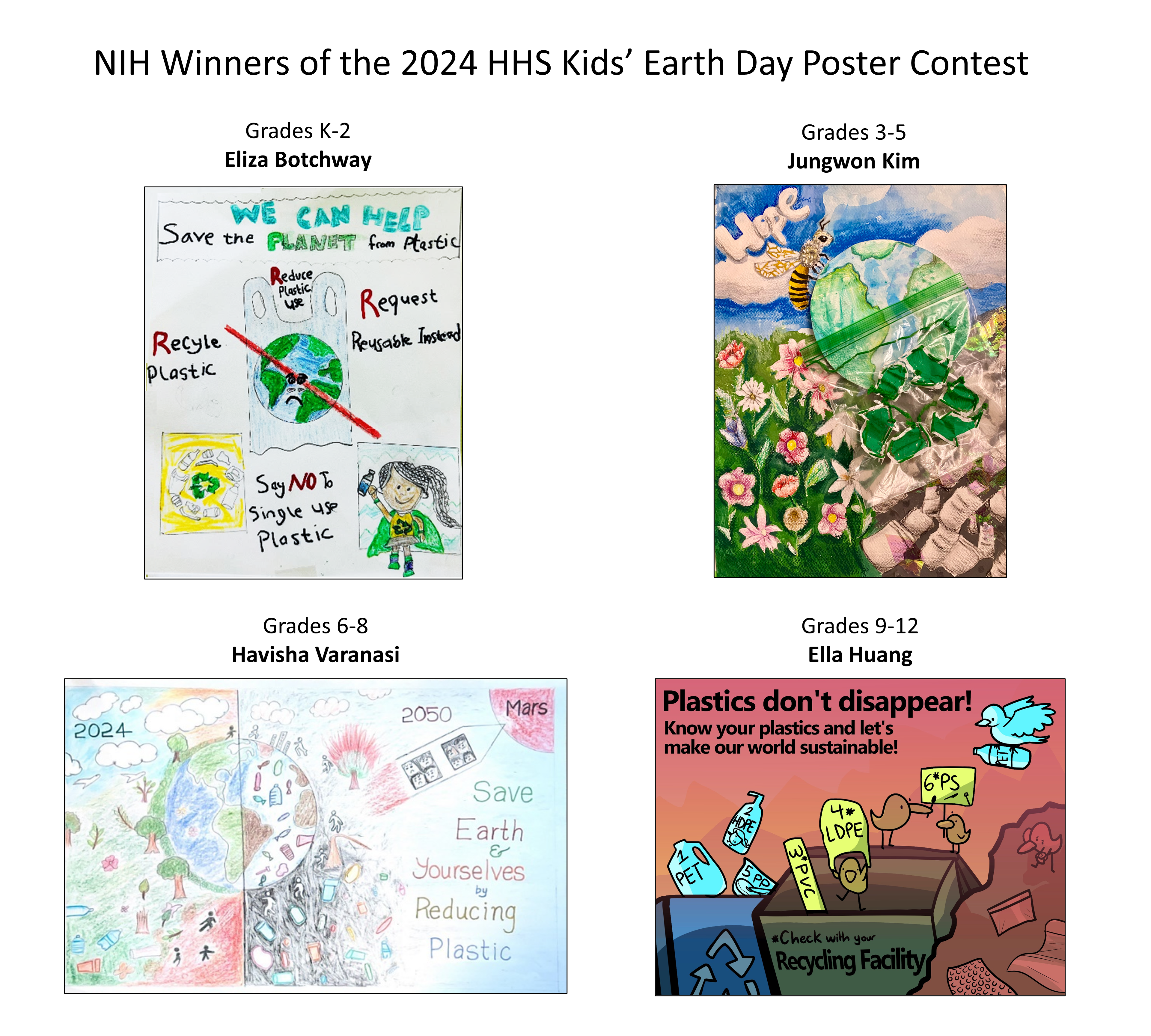 NIH Kids' Earth Day Poster Contest Display