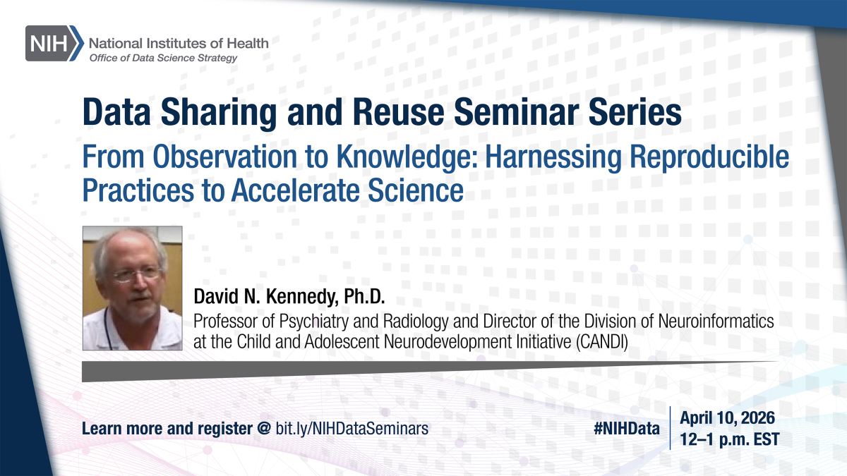 April Data Sharing and Reuse Seminar Promo.