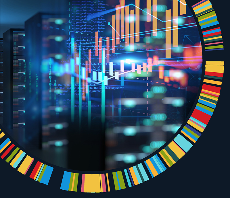 Decorative image from Strategic Plan with trendlines and bars