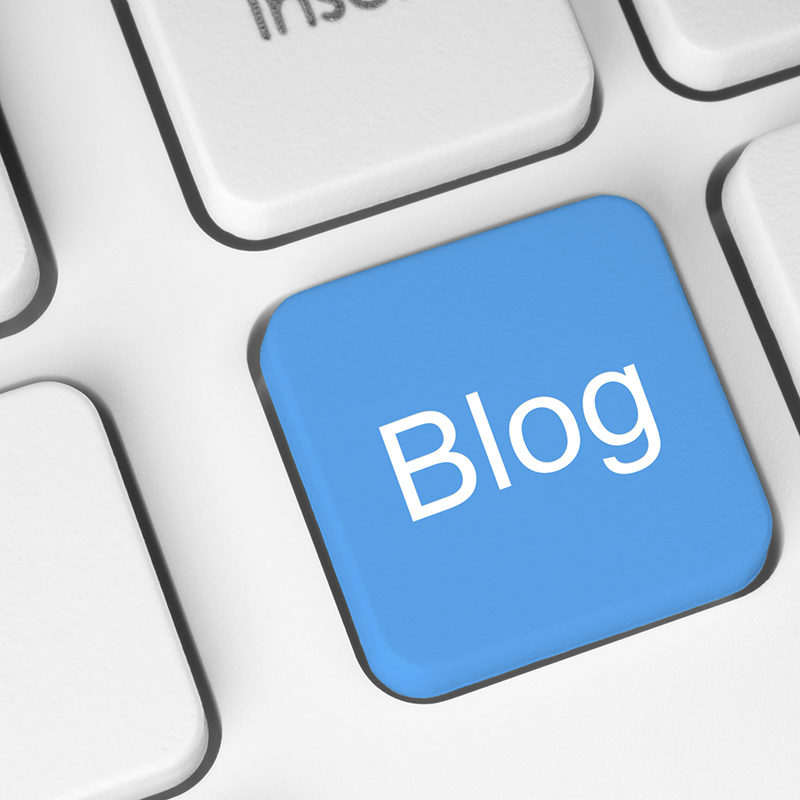 Blue blog key on a computer keyboard