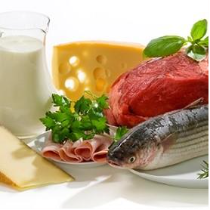 picture of foods that contain selenium, including, cheese, milk, meets, and fish