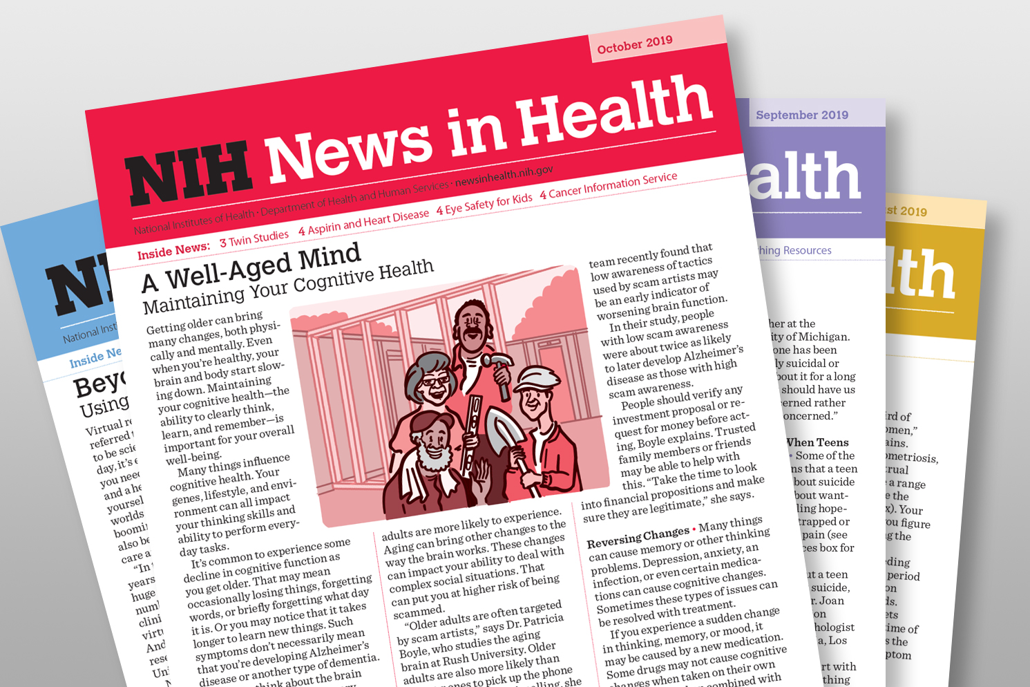 NIH News in Health covers fanned out