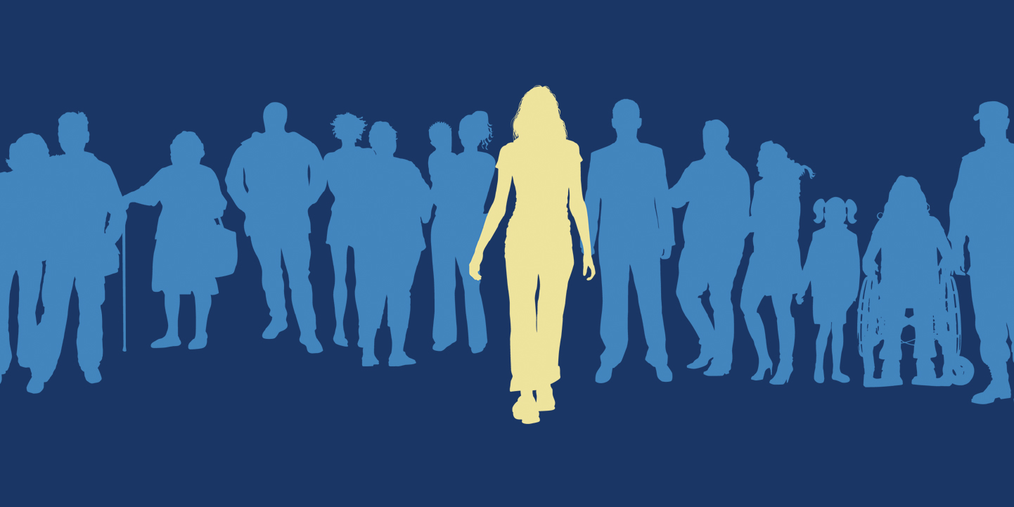 Silhouette of a group of people