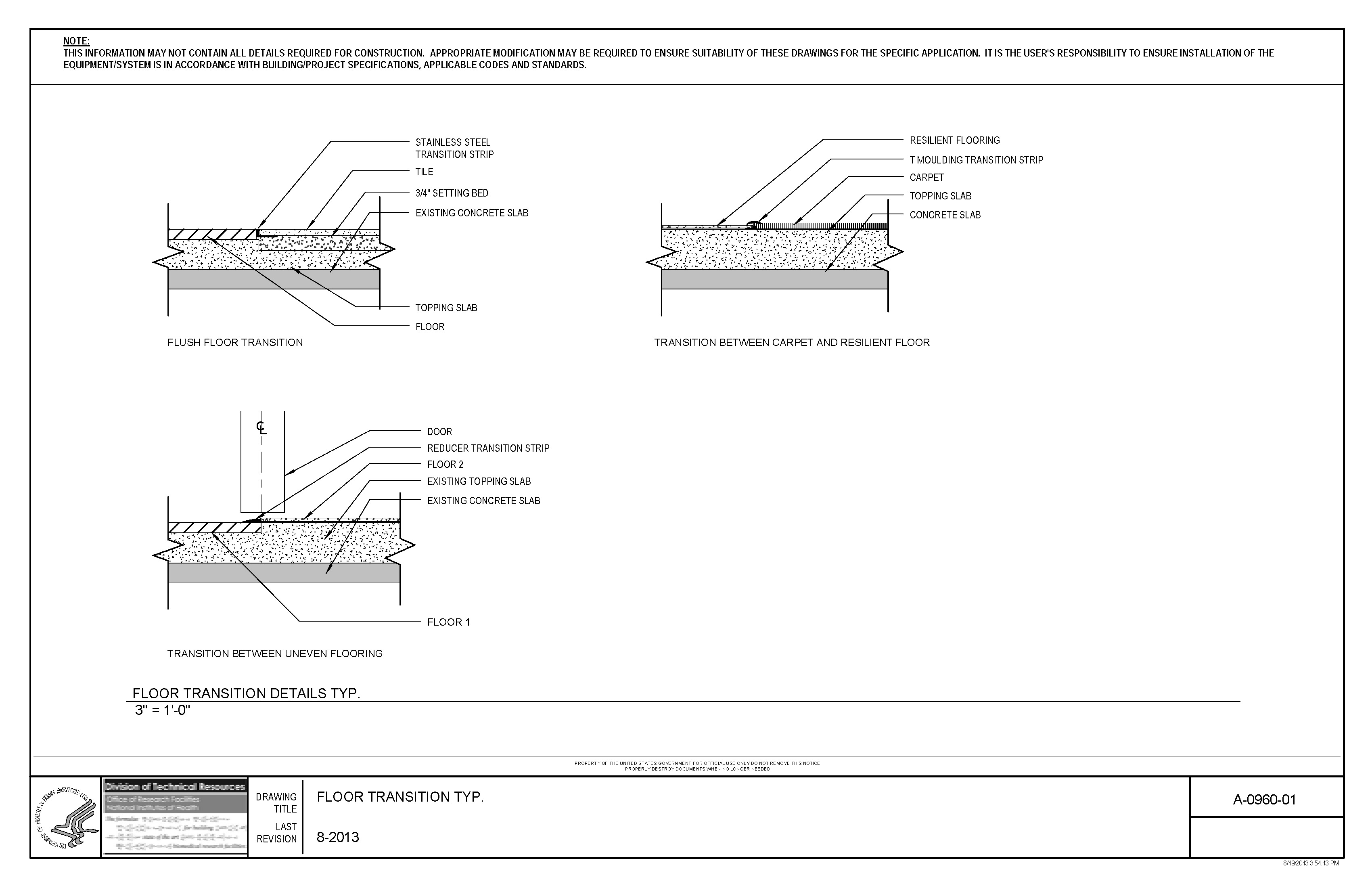 Thumbnail of A-0960-01 Floor Transition Detail Typ.