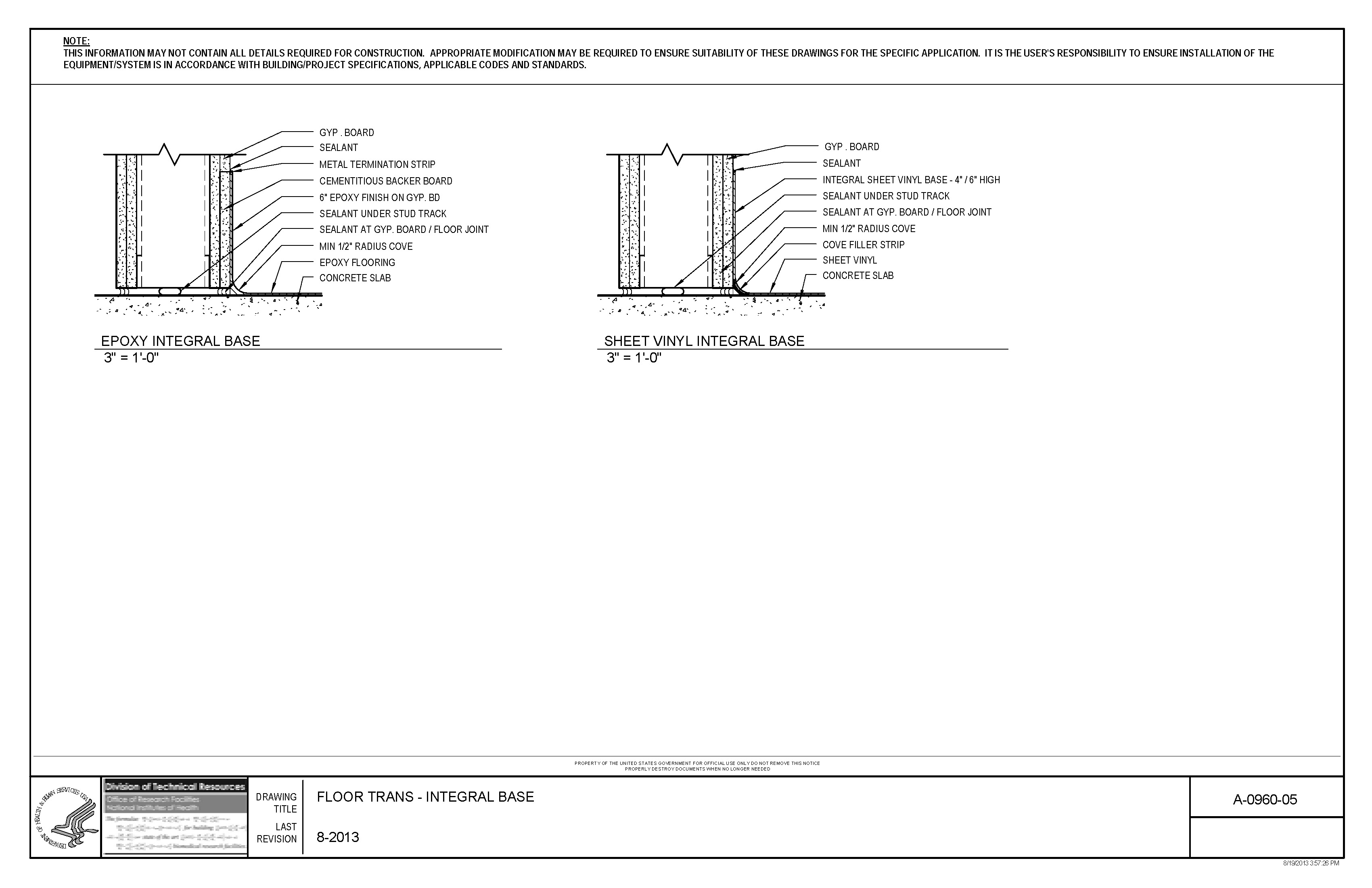 A-0960-05 Floor Trans - Integral Base