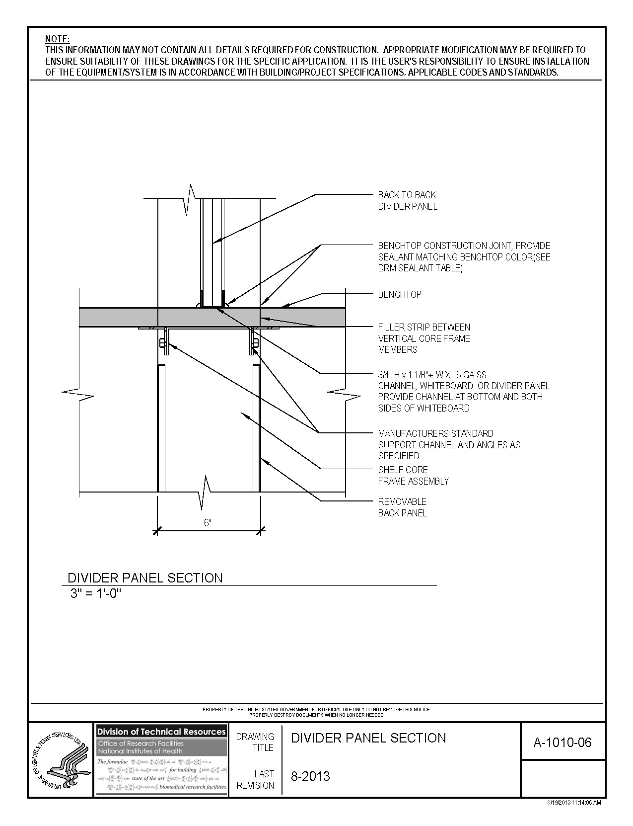 A-1010-06 Divider Panel Section