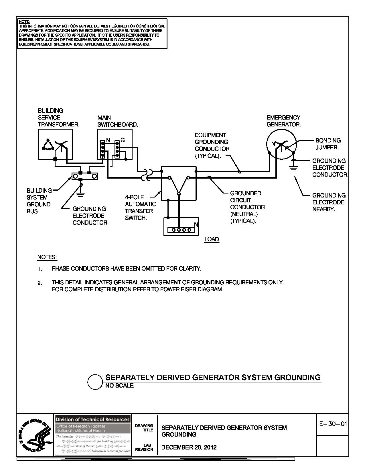 Thumbnail of E-30-01 Separately Derived Generator System Grounding