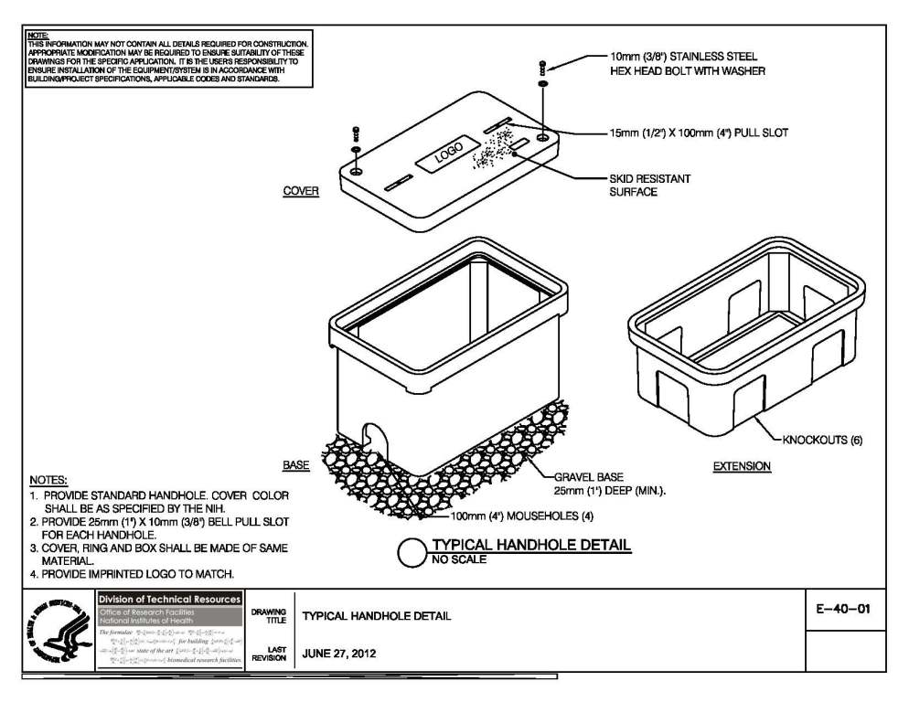 Thumbnail of E-40-01 Typical Handhole Detail
