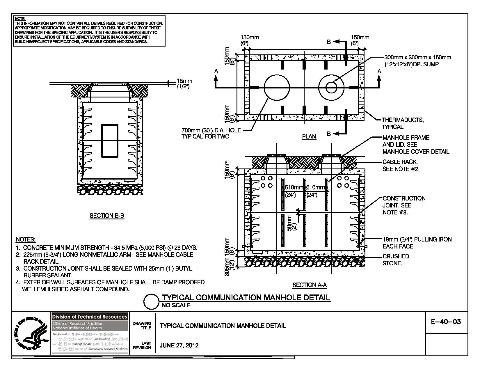 E-40-03 Typical Communications Manhole