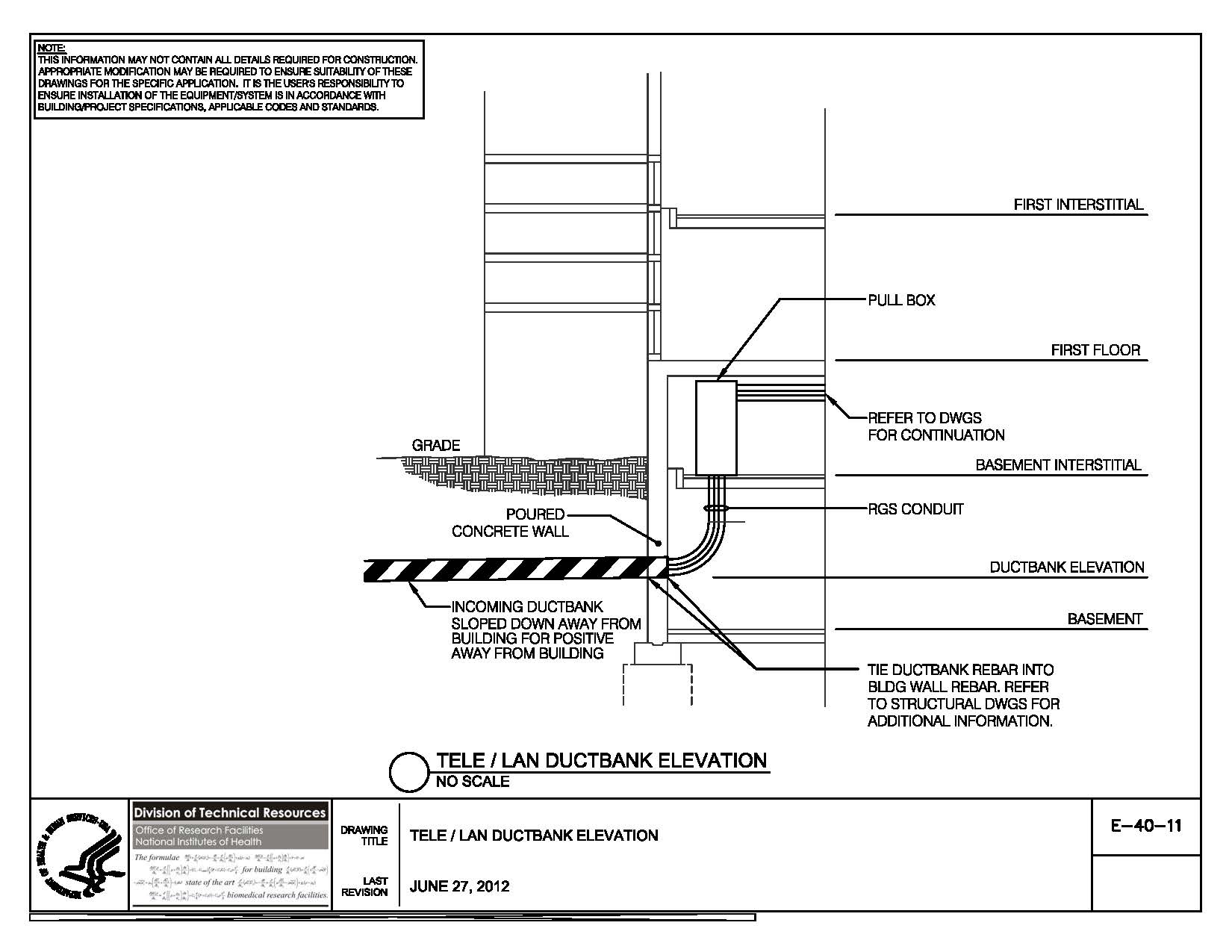 Thumbnail of E-40-11 Tele-LAN Ductbank Elevation