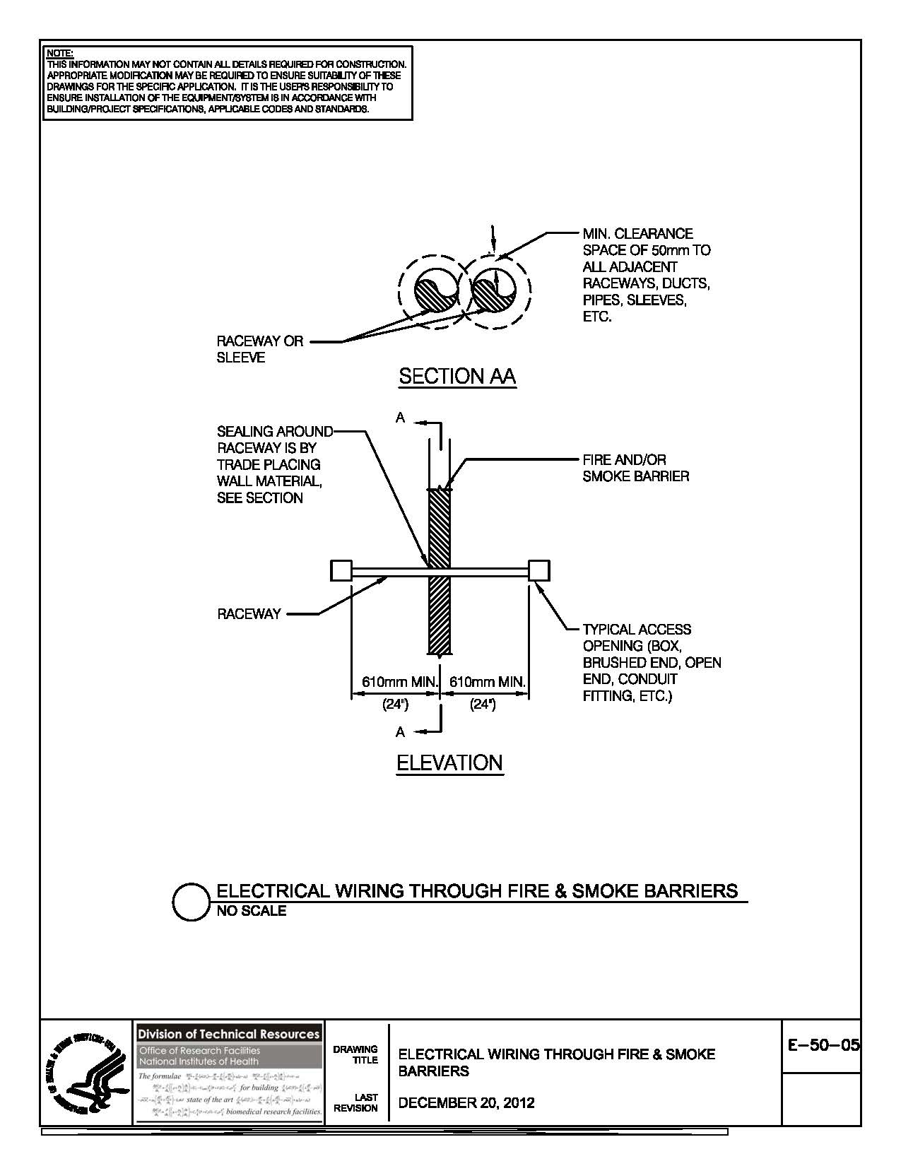 Thumbnail of E-50-05 Electrical Wiring Through Fire & Fire Smoke Barriers