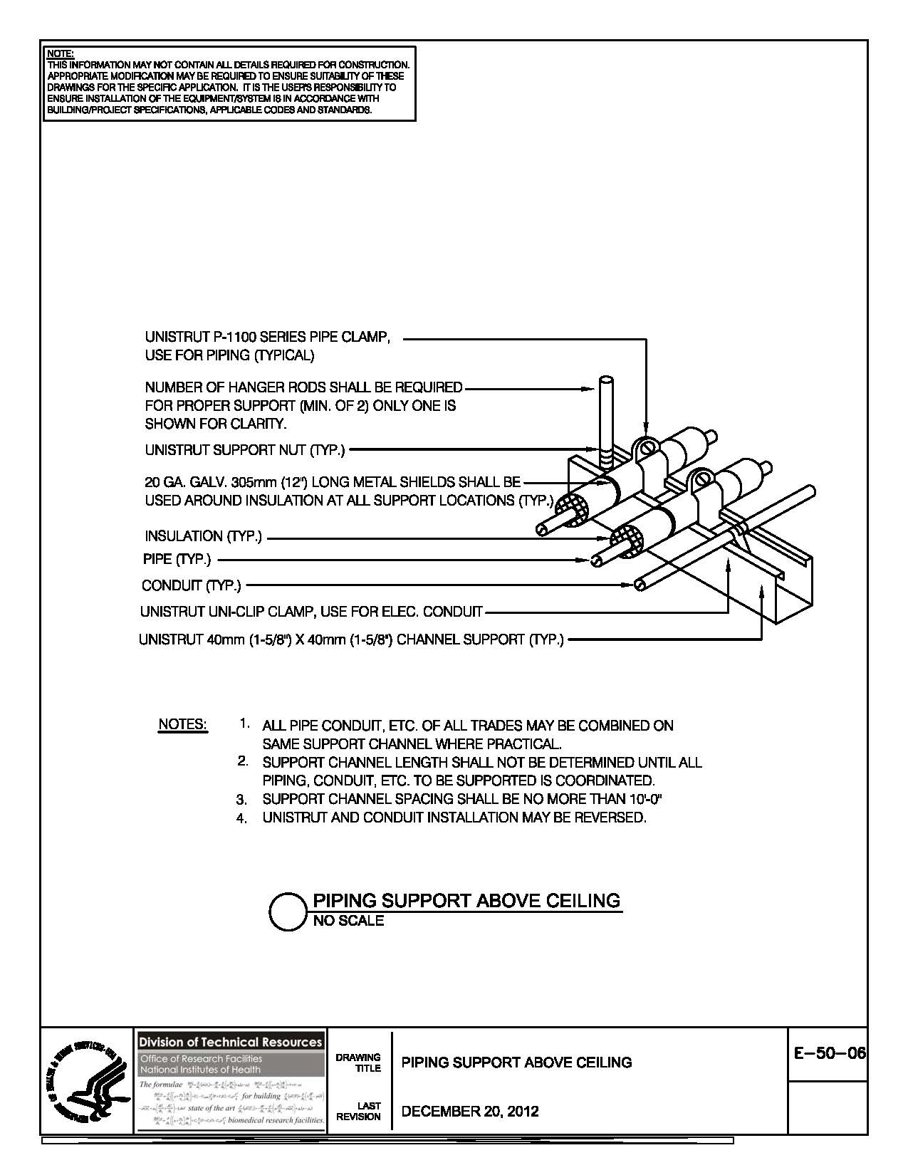 Thumbnail of E-50-06 Piping Support Above Ceiling