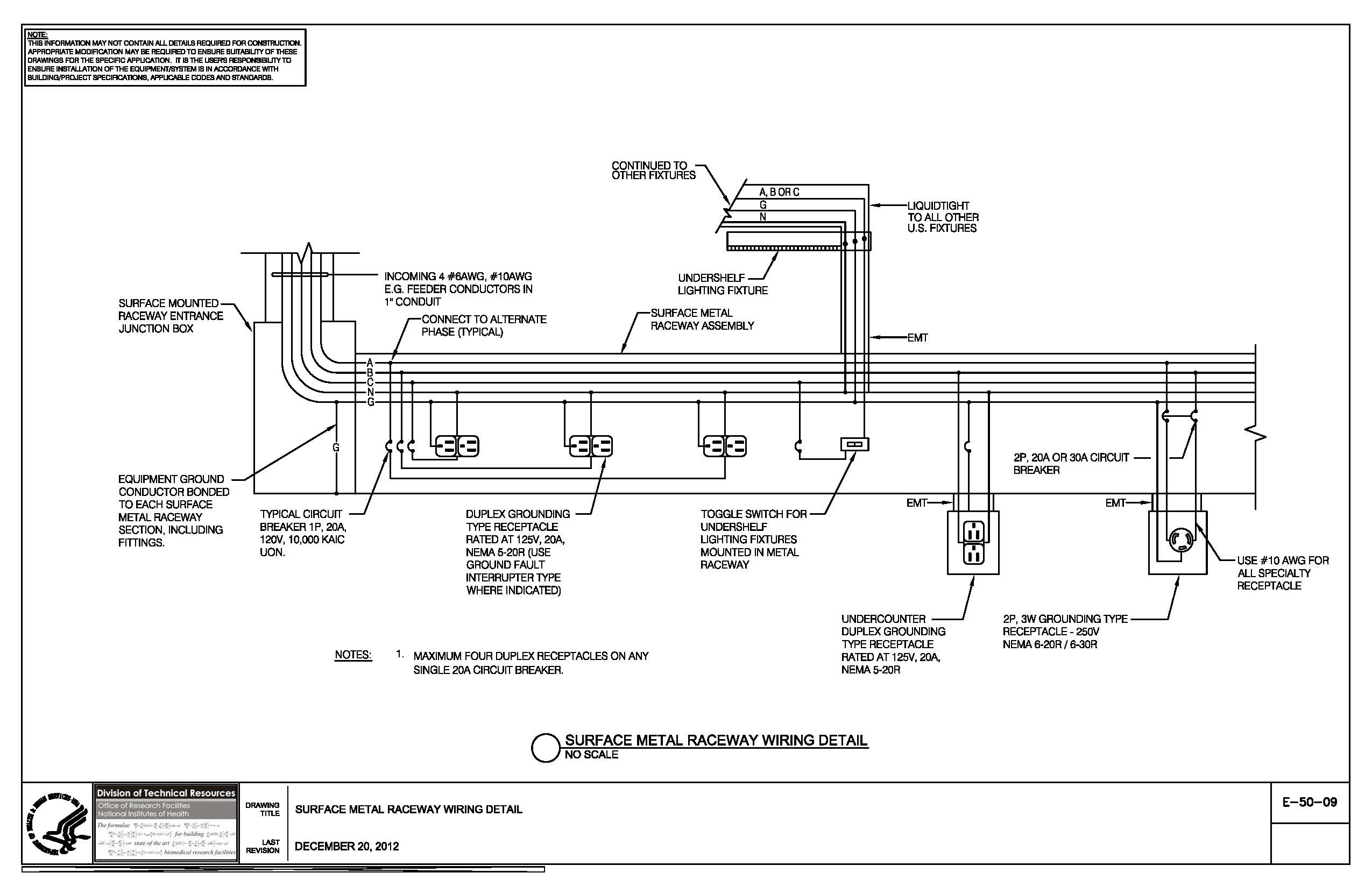 Thumbnail of E-50-09 Surface Metal Raceway Wiring Detail