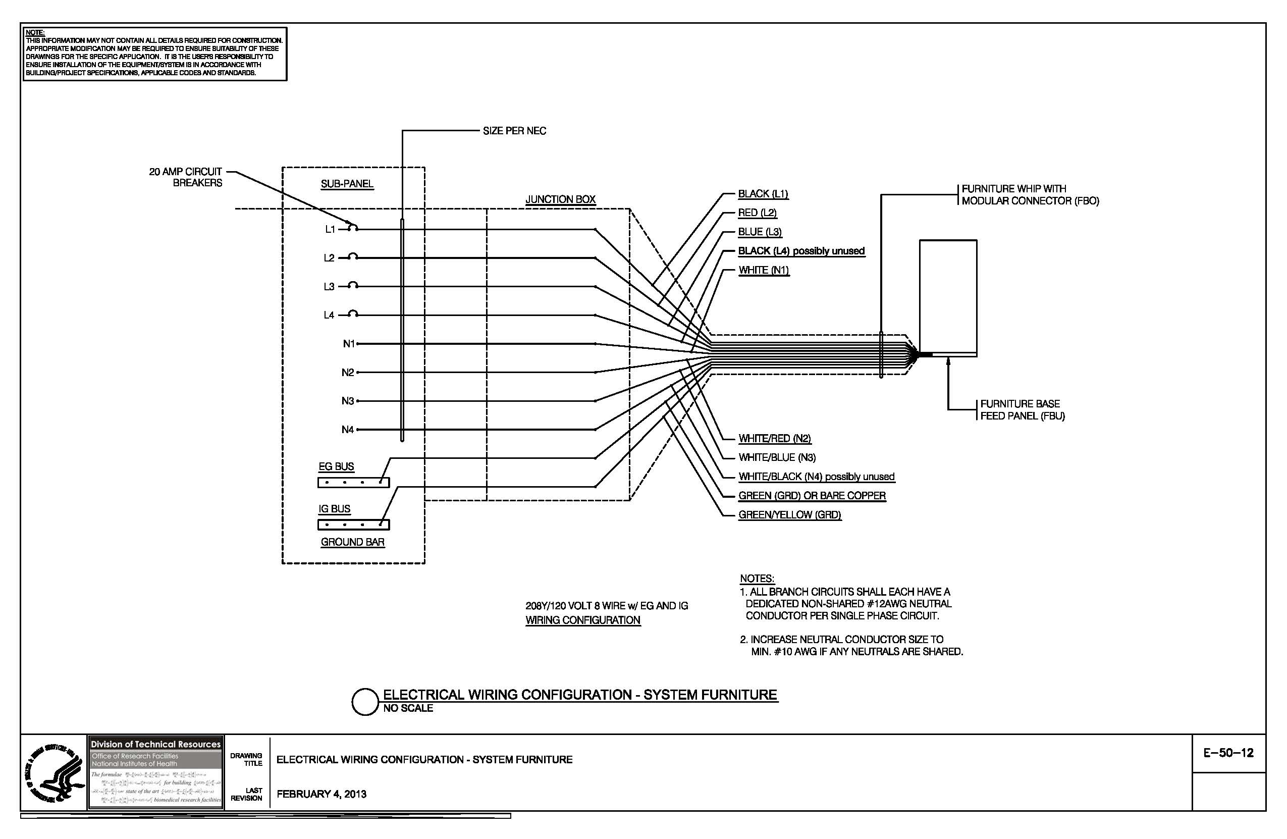 Thumbnail of E-50-12 Electrical Wiring Configuration - System Furniture
