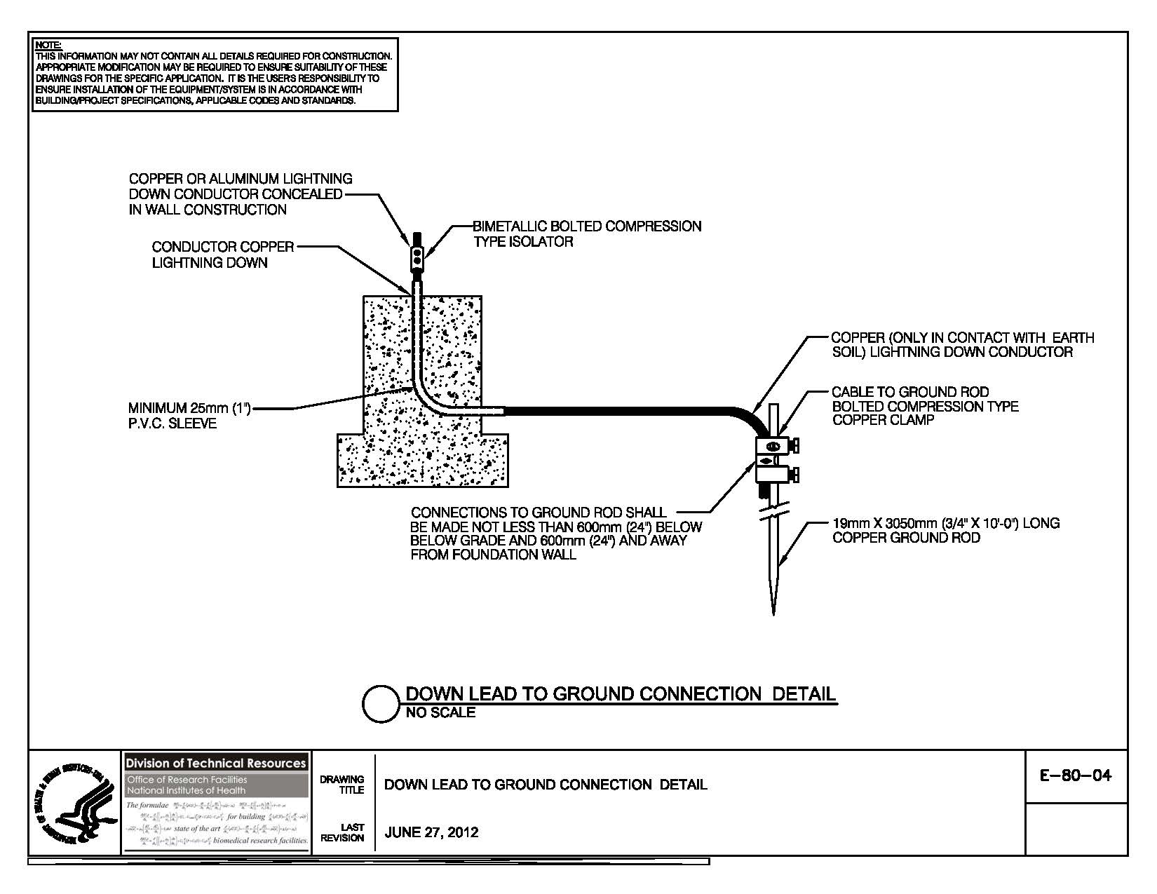 Thumbnail of E-80-04 Down Lead to Ground Connection