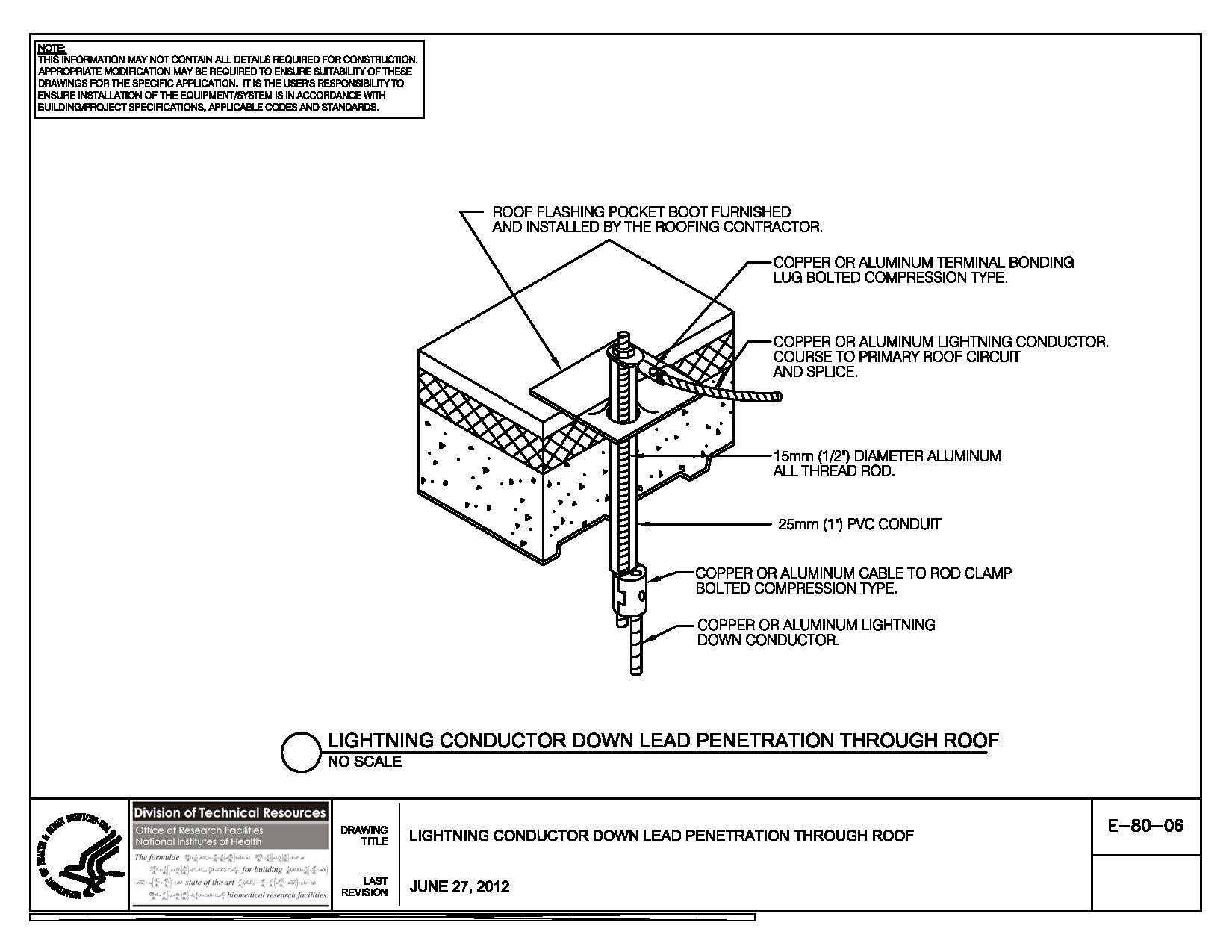 Thumbnail of E-80-06 Lightning Conductor Down Lead Penetration