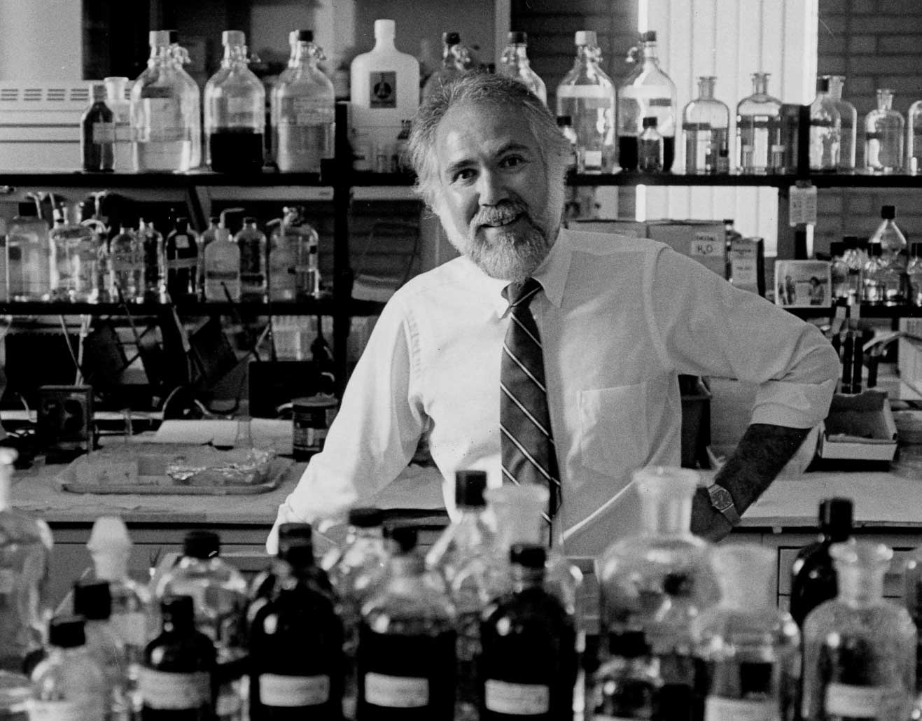 Harold Slavkin in a laboratory. 