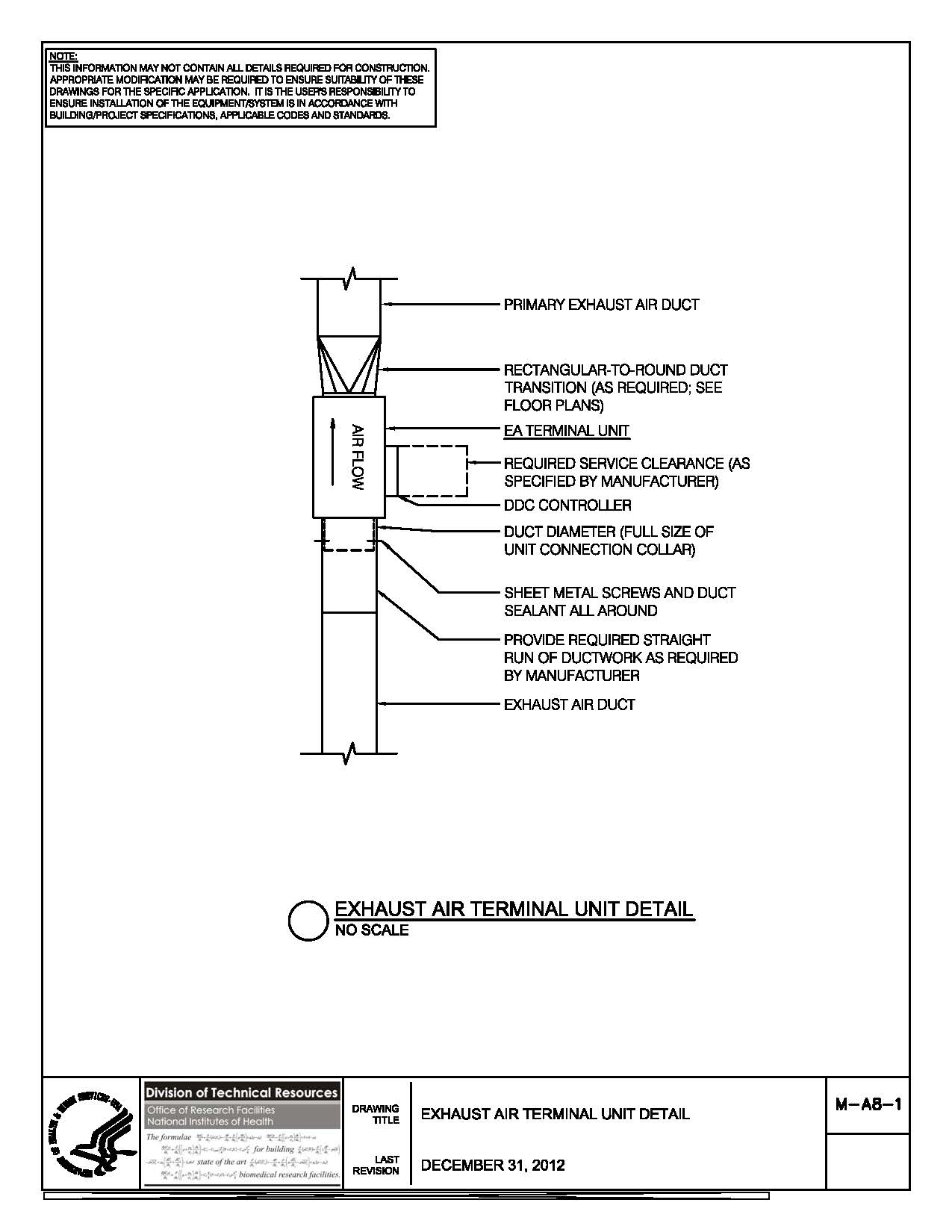 Thumbnail of M-A8-1 Exhaust Air Terminal Unit Detail