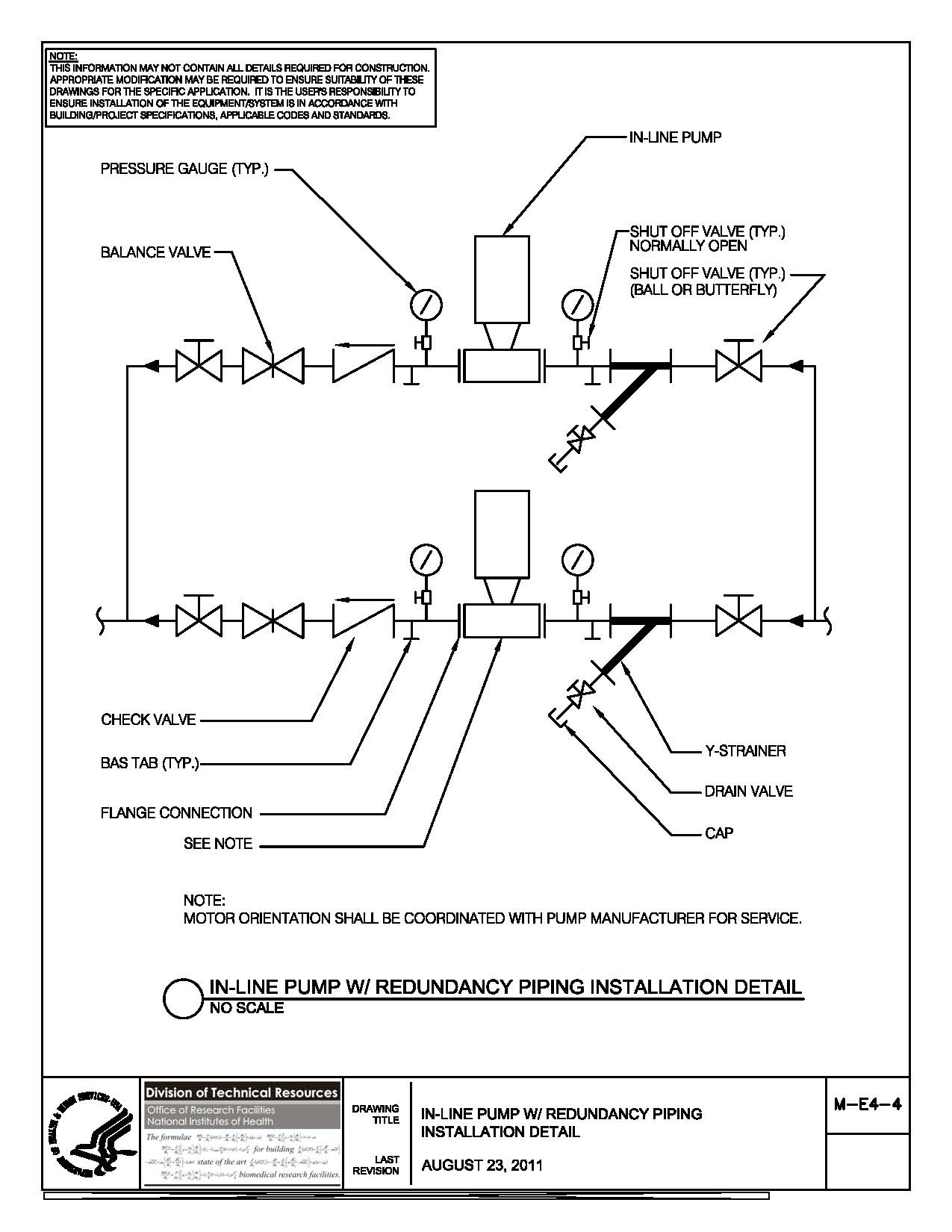 Thumbnail of M-E4-4 In Line Pump with Redundancy Piping Installation