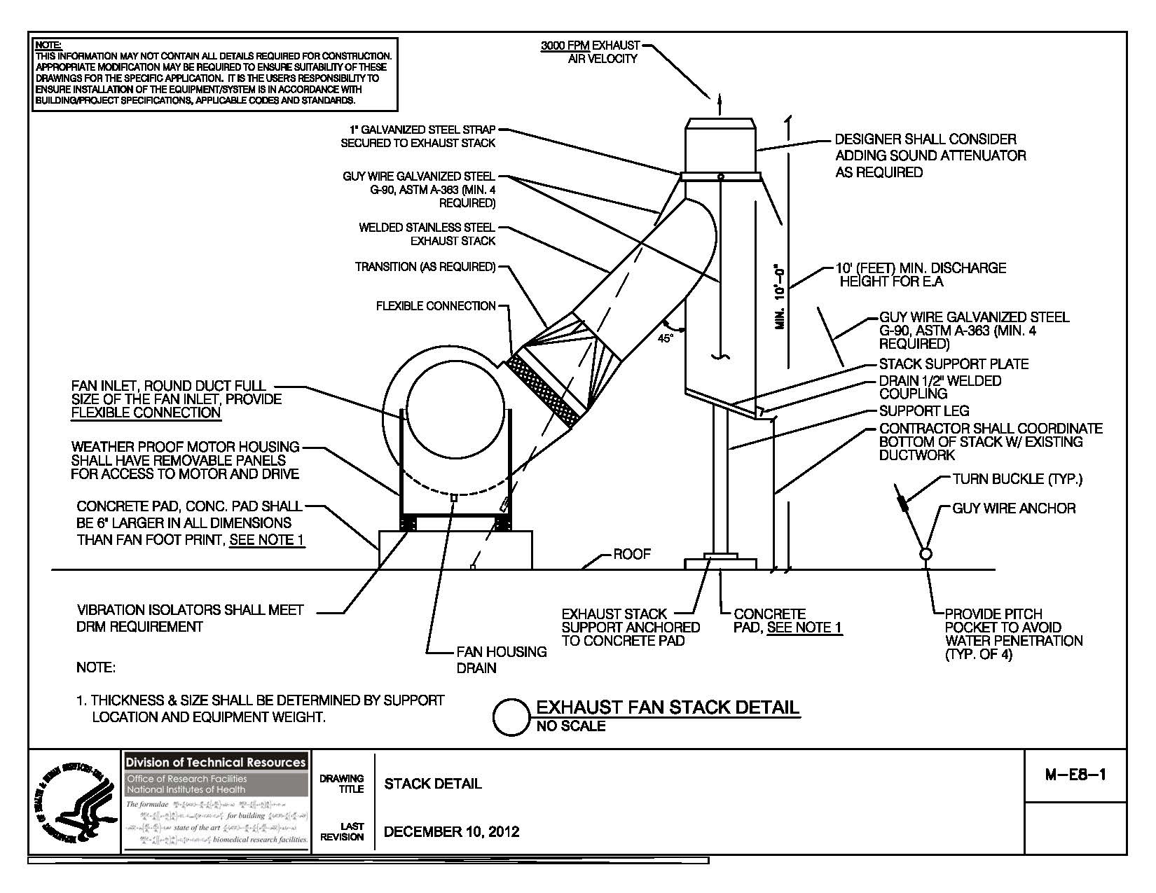 Thumbnail of M-E8-1 Exhaust Fan Stack Detail