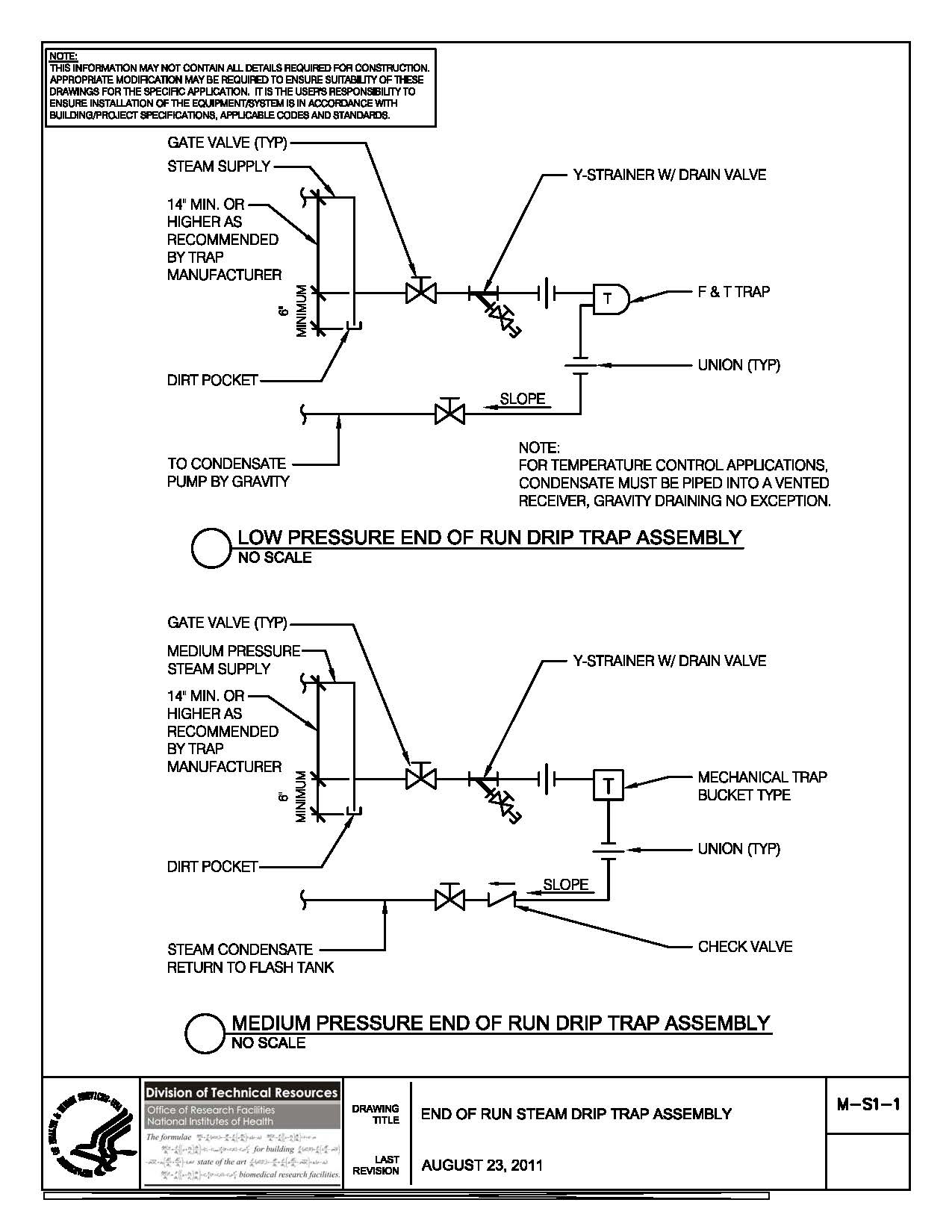Thumbnail of M-S1-1 End of Run Steam Drip Trap Assembly