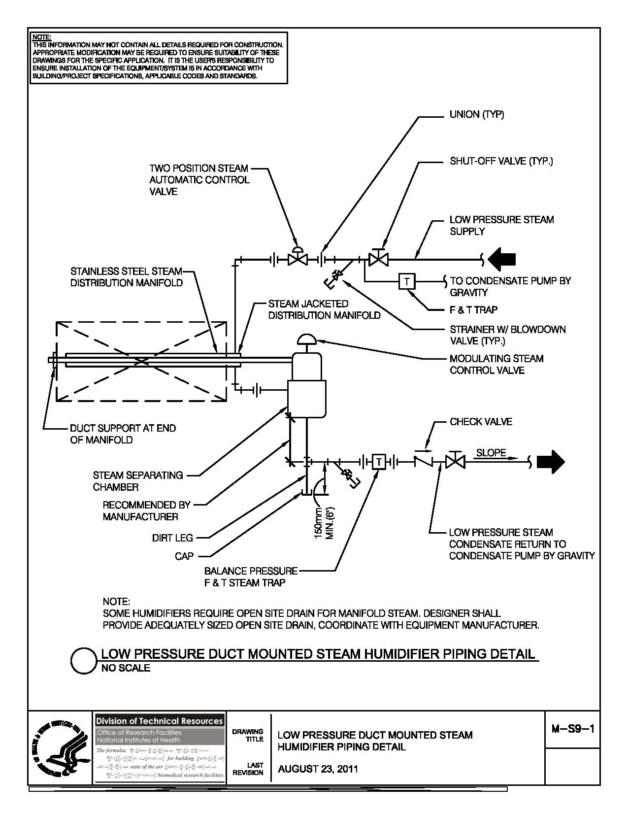Thumbnail of M-S9-1_LP Duct Mounted Steam Humidifier Piping
