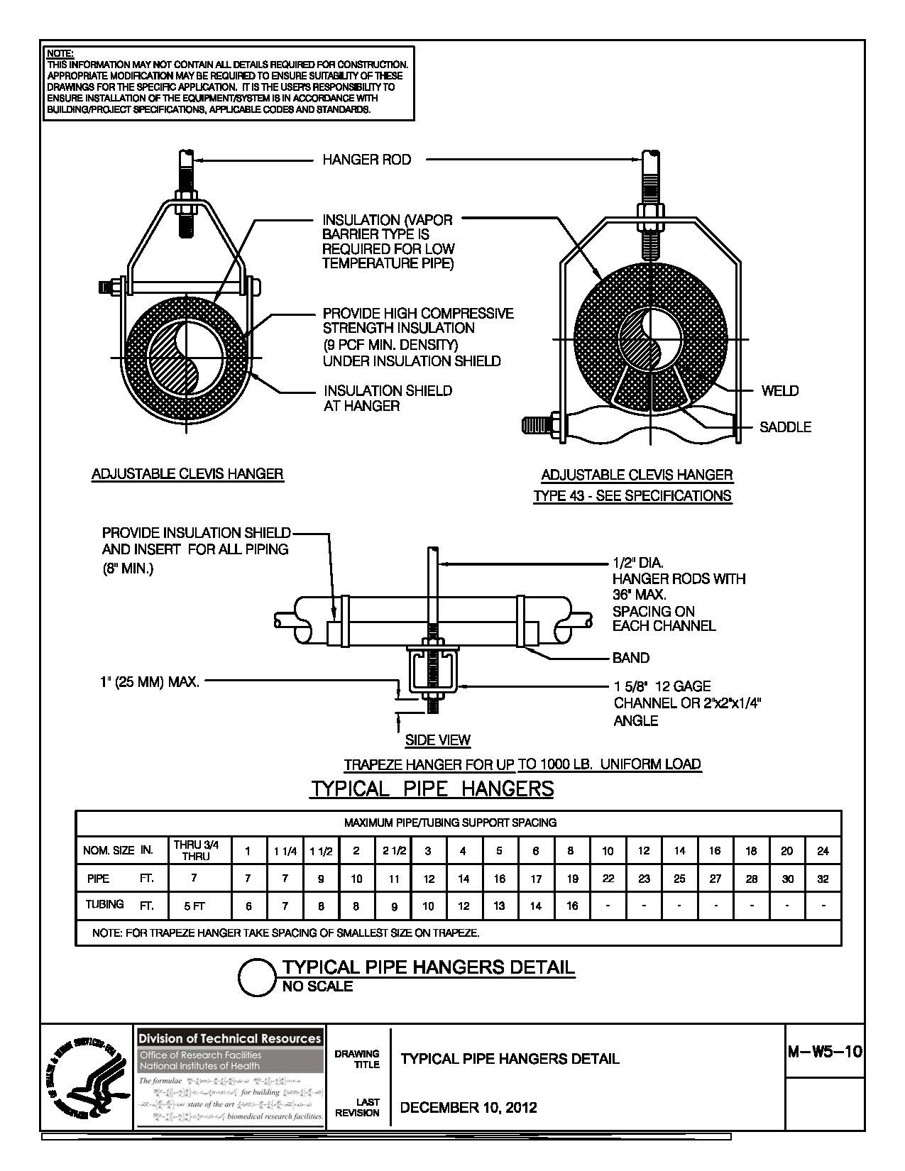 Thumbnail of M-W5-10 Typical Pipe Hanger