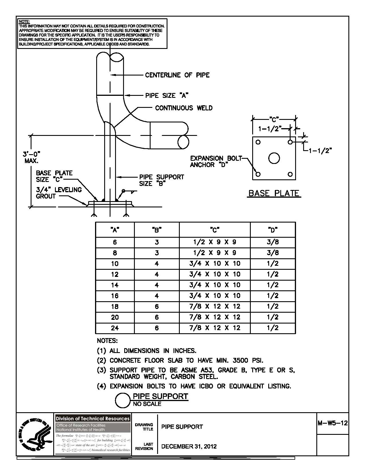 Thumbnail of M-W5-12 Pipe Support