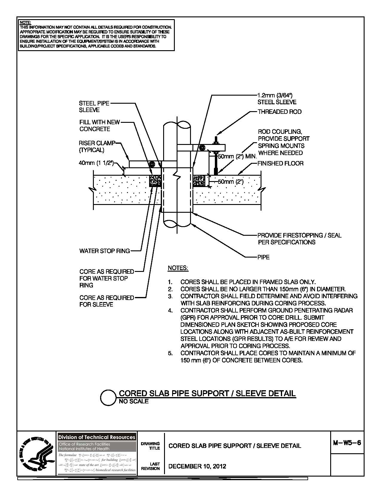 Thumbnail of M-W5-6 Cored Slab Pipe Support