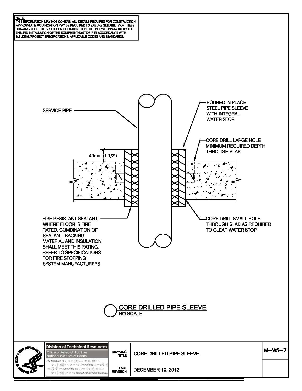 Thumbnail of M-W5-7 Core Drilled Pipe Sleeve