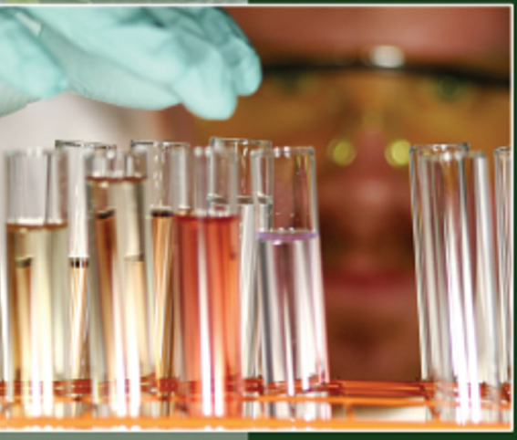 Scientist with Test Tubes of Substances of Concern