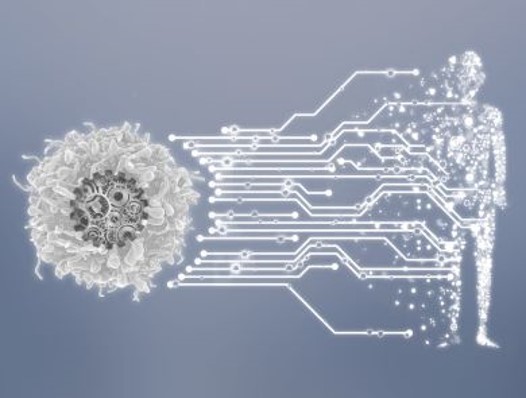 cell connecting to human (decorative)