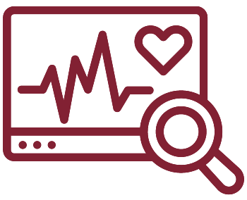 ECG monitor line with search icon