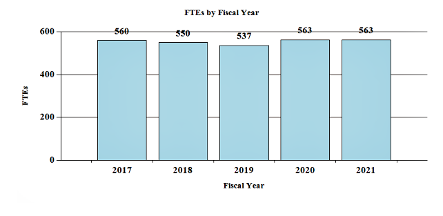 FTE by Fiscal Year - 2021