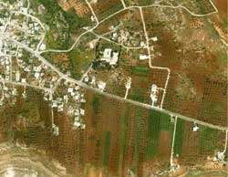 Areial photo showing red soils of Jordan