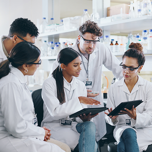 group of scientists in a lab