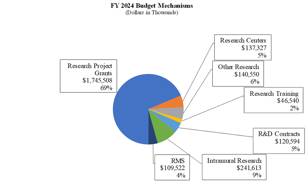 Budget Graph Fiscal Year 2024 - Distribution by Mechanism (pie chart)