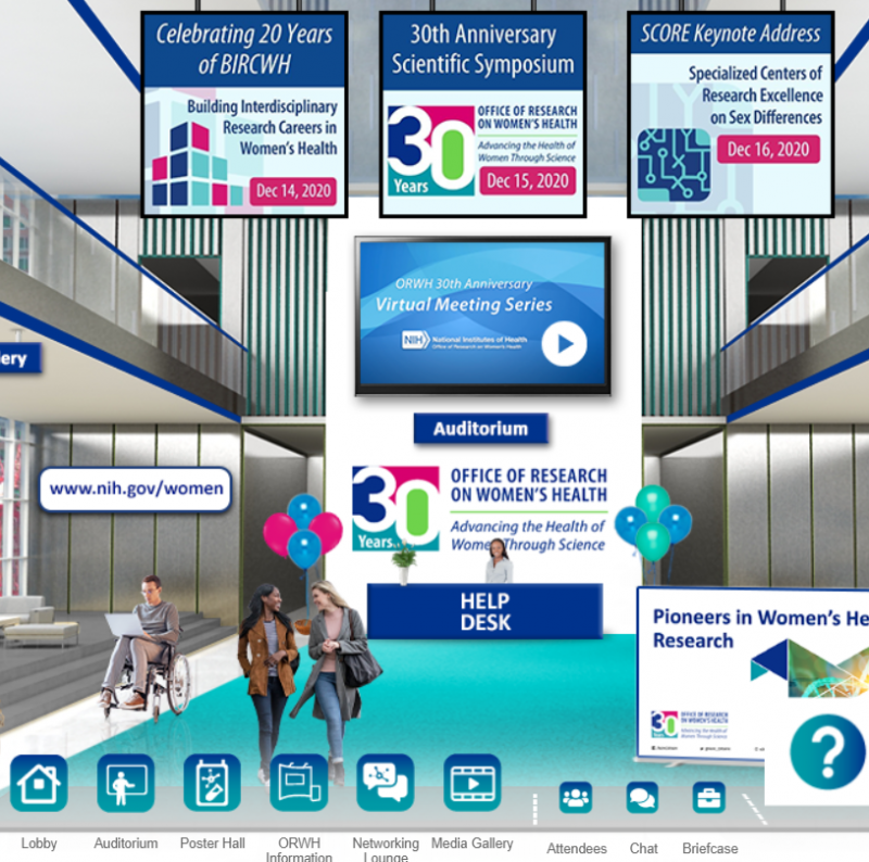 A virtual environment housing ORWH's 30th anniversary events.