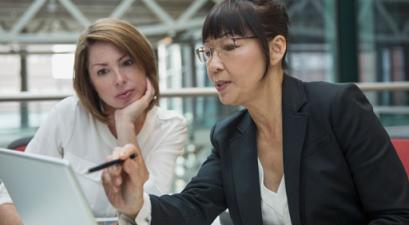 woman conducting an interview