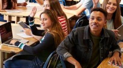young people at desks