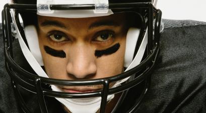 African American man wearing football uniform