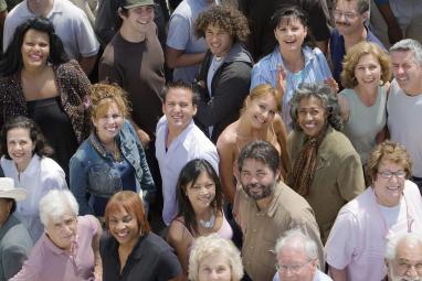 a diverse group of smiling people