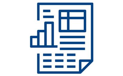blue icon of a report
